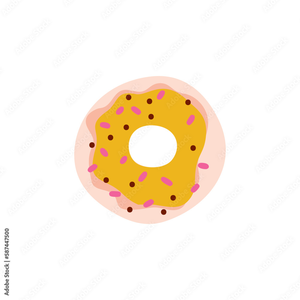 Circle donut simple isolated cute cartoon dessert vector illustration Circle donut simple isolated cute cartoon dessert vector illustration