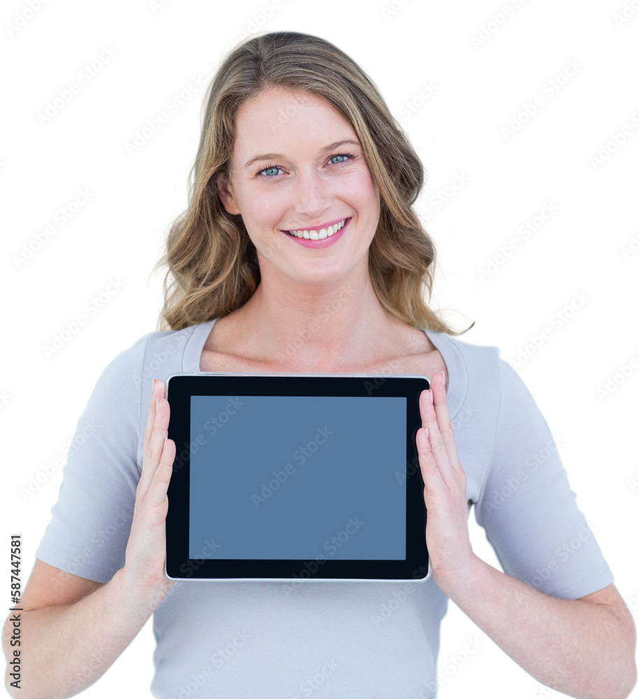 Portrait of smiling woman with tablet Portrait of smiling woman with tablet