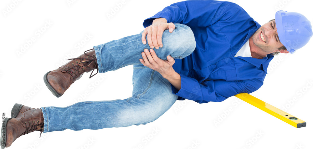 Architect suffering from knee pain after falling Architect suffering from knee pain after falling