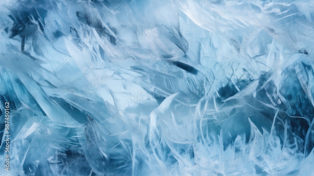 custom made wallpaper toronto digitalWinter bright cool blue cracked ice texture high end design. Generative AI