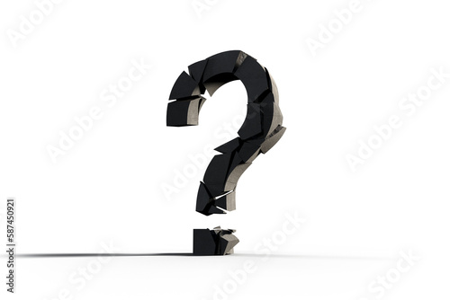 3d composite image of gray question mark 