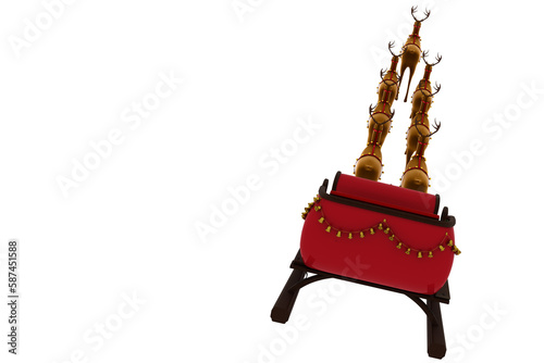 Sleigh with reindeers during Christmas