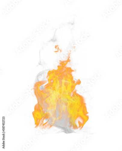 Burning flame with smoke 