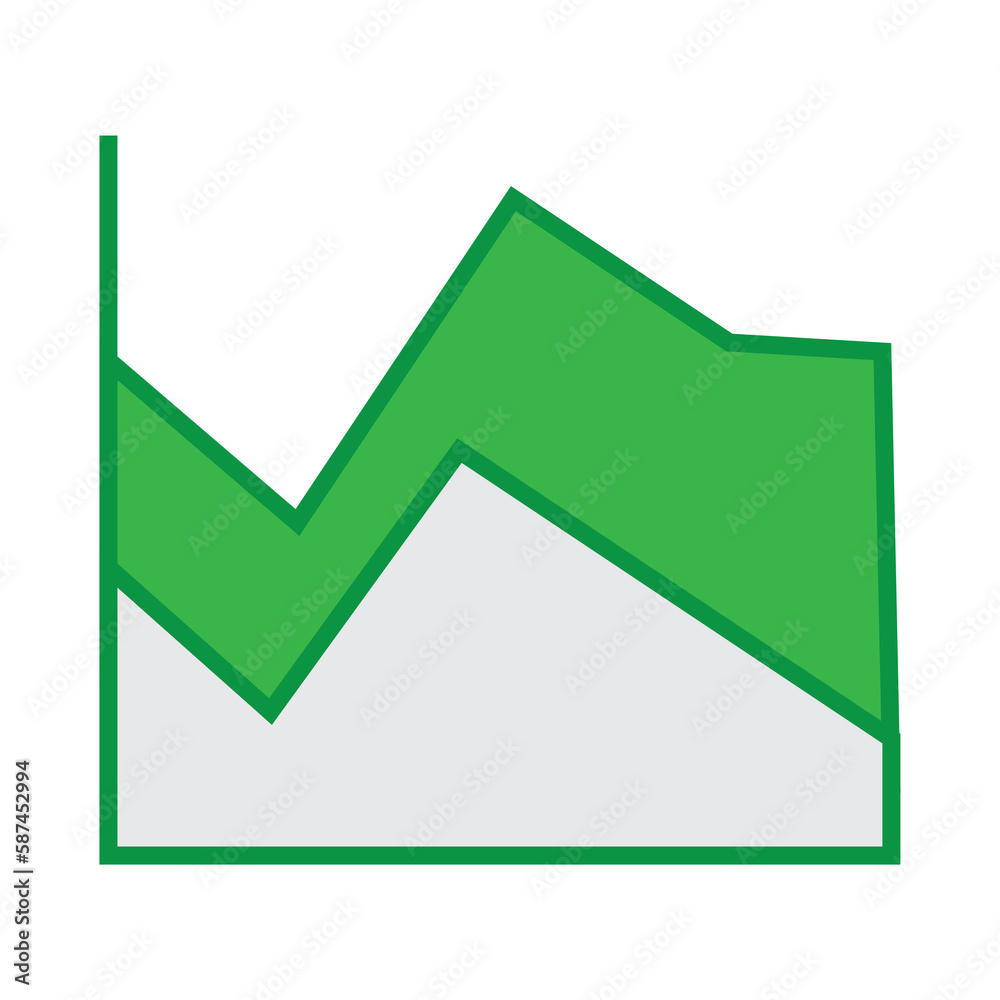 Composite image of green area chart 