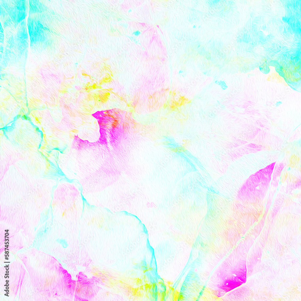 Turquoise blue, yellow and pink irregular stains. Acrylic or watercolor paint. Abstract pattern in grunge style.