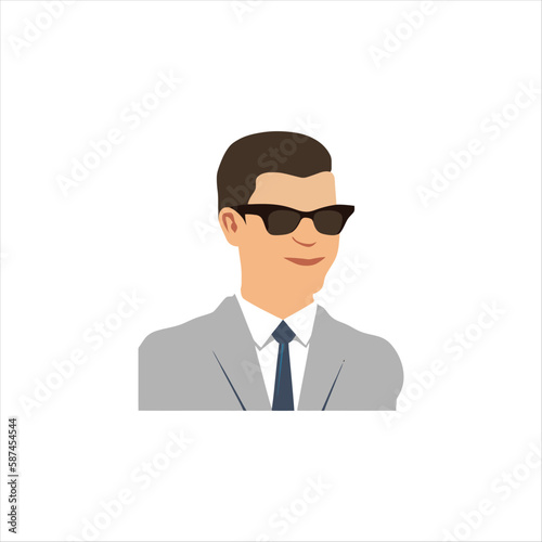A man with black glasses avatar vector art