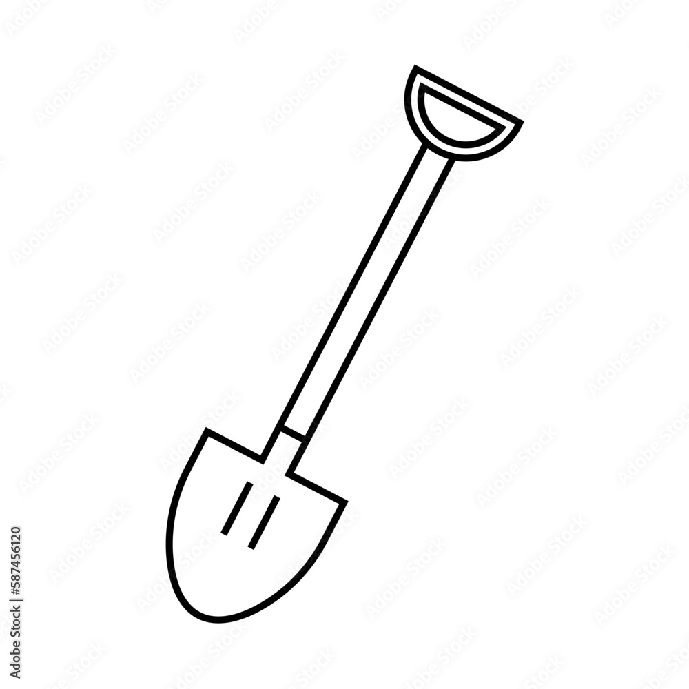 Spade flat icon. 1st May Worker s Day.