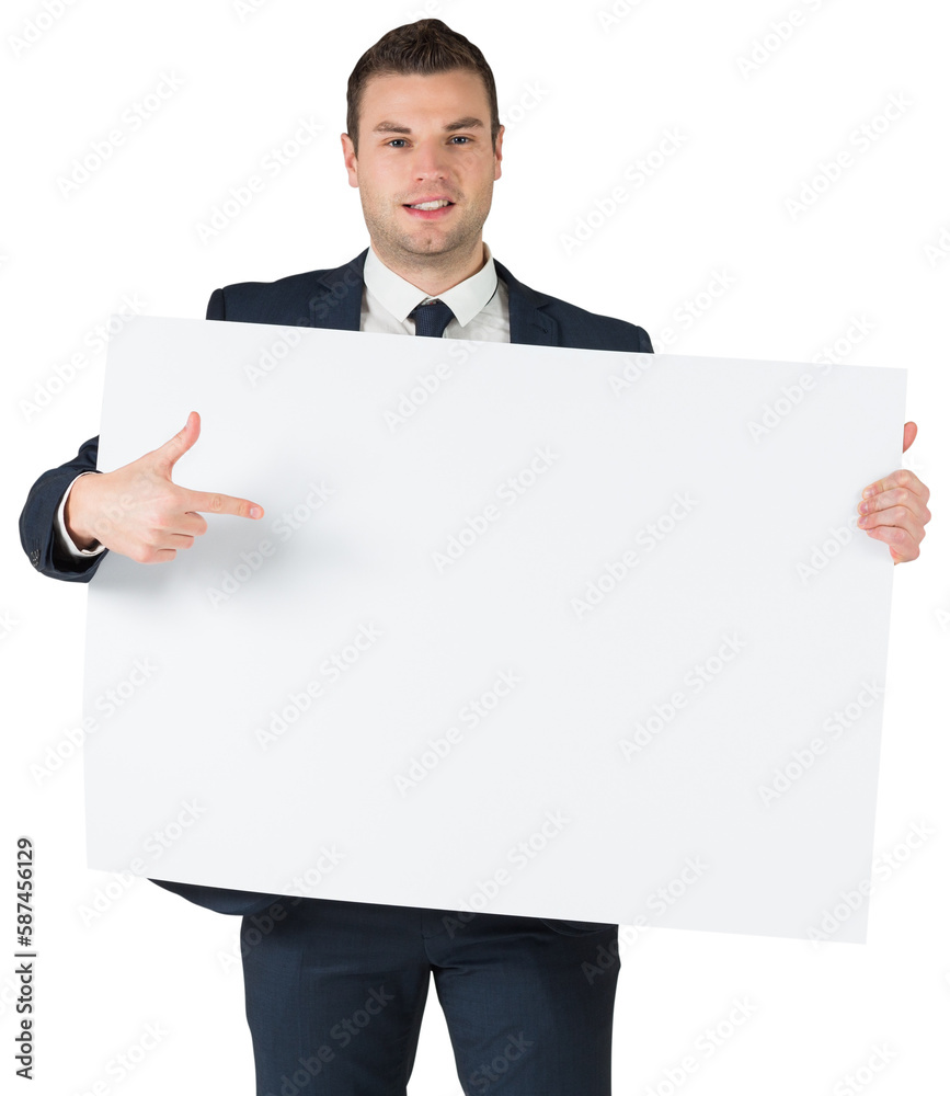 Happy businessman showing card to camera Happy businessman showing card to camera