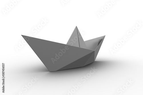 White origami boat