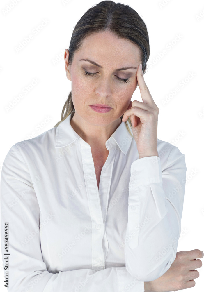 Businesswoman suffering from headache Businesswoman suffering from headache