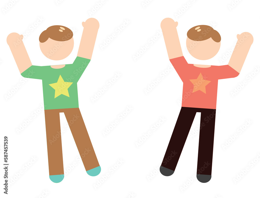 Vector image of male friends 