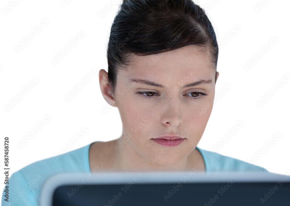 Fotografie Businesswoman working over computer