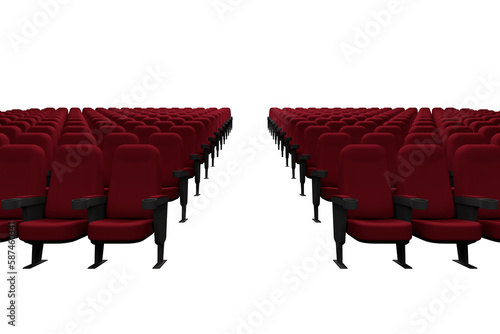 Red chairs over white background
