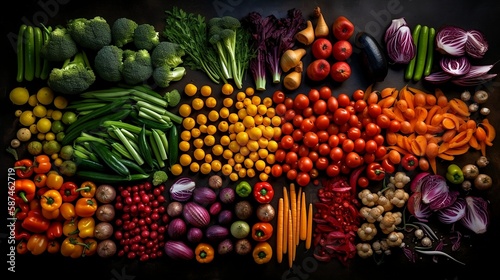Vegetable and colors, fresh fruit
