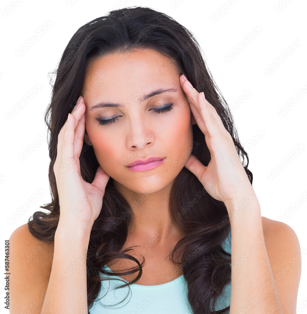 Fototapeta premium Pretty brunette with a headache