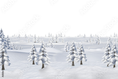 Digitally generated image of snow covered trees