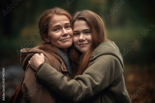 Shot of a happy senior woman spending quality time with her daughter outdoors Generative AI © ChaoticMind