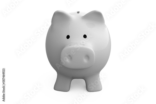 Piggy bank against white background