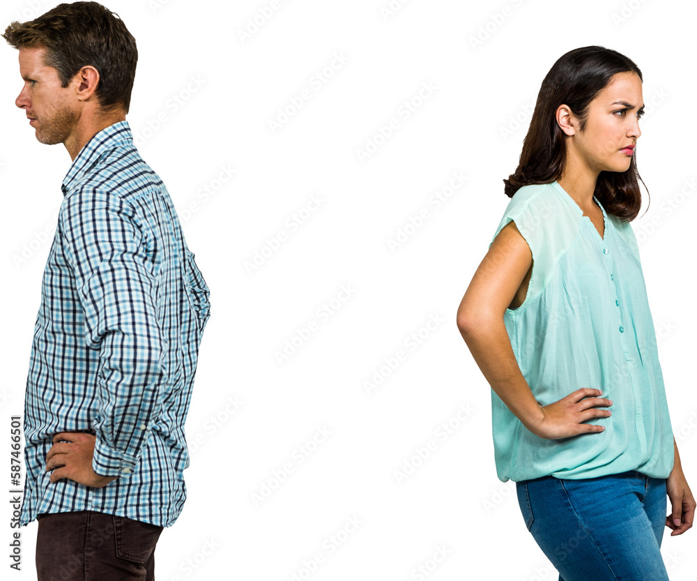 Frustrated couple ignoring each other Frustrated couple ignoring each other