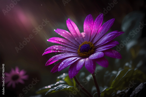 purple flower in the morning