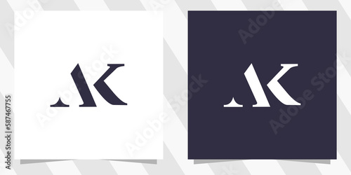 letter ak ka logo design