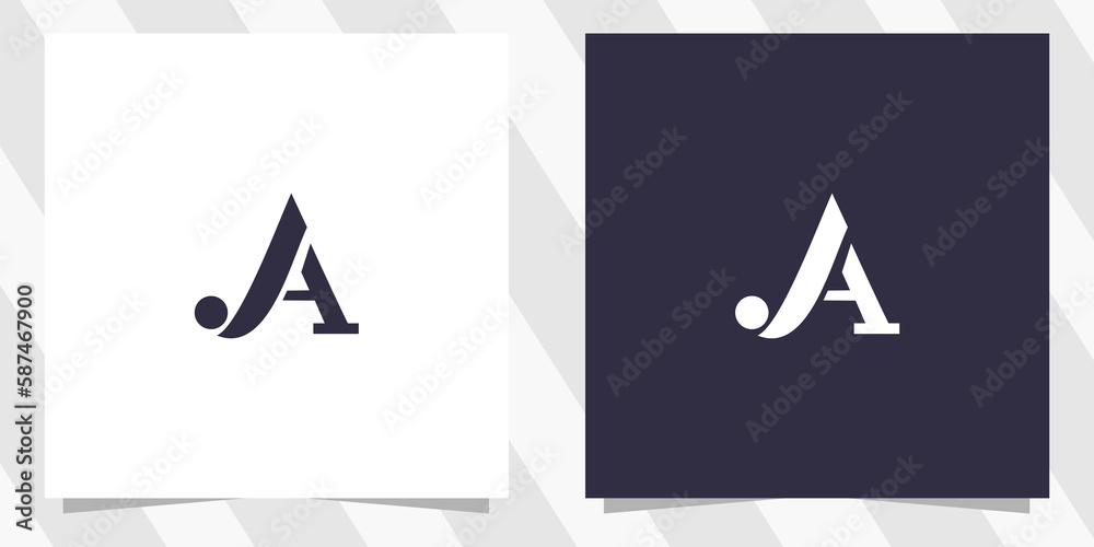 letter ja aj logo design