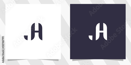 letter jh hj logo design
