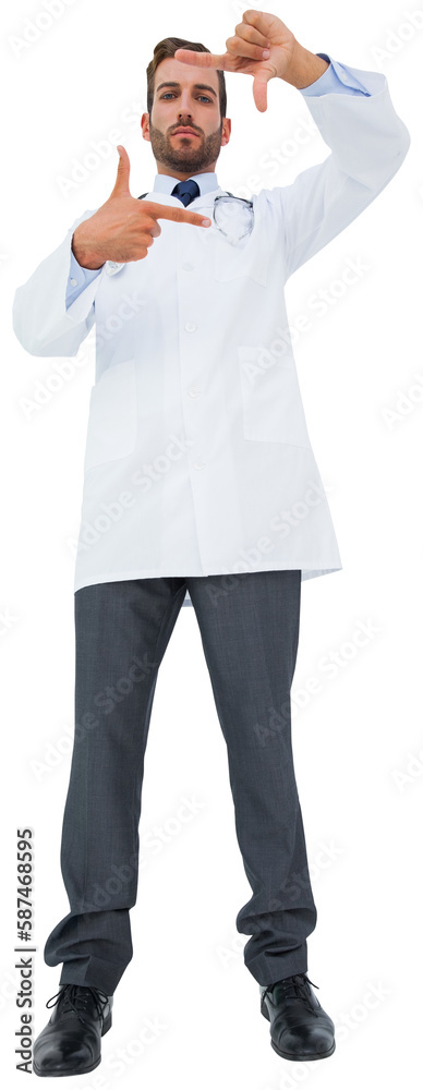 Handsome doctor gesturing Handsome doctor gesturing