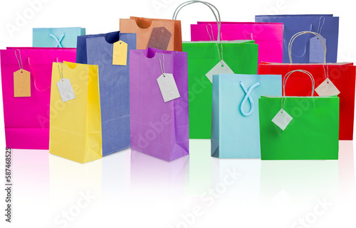 Shopping bags with price tags