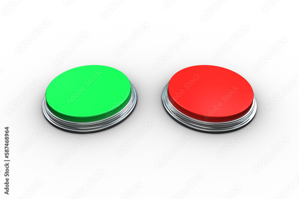 Red and green push buttons Red and green push buttons