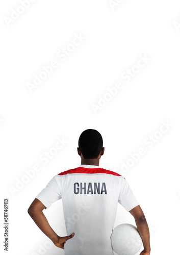 Ghana football player holding ball
