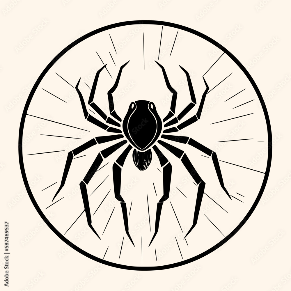 Spider vector for logo or icon, drawing Elegant minimalist style,abstract style Illustration Spider vector for logo or icon, drawing Elegant minimalist style,abstract style Illustration