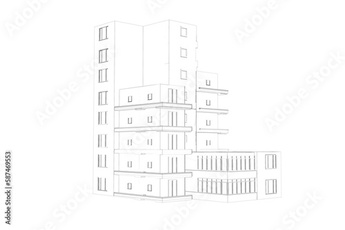 Building structure on white background