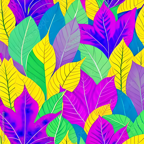 watercolor leaves background pattern