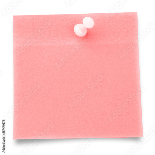 Red sticky note with thumbtack