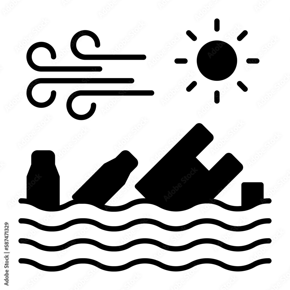 Water Pollutions Glyph Icon Water Pollutions Glyph Icon