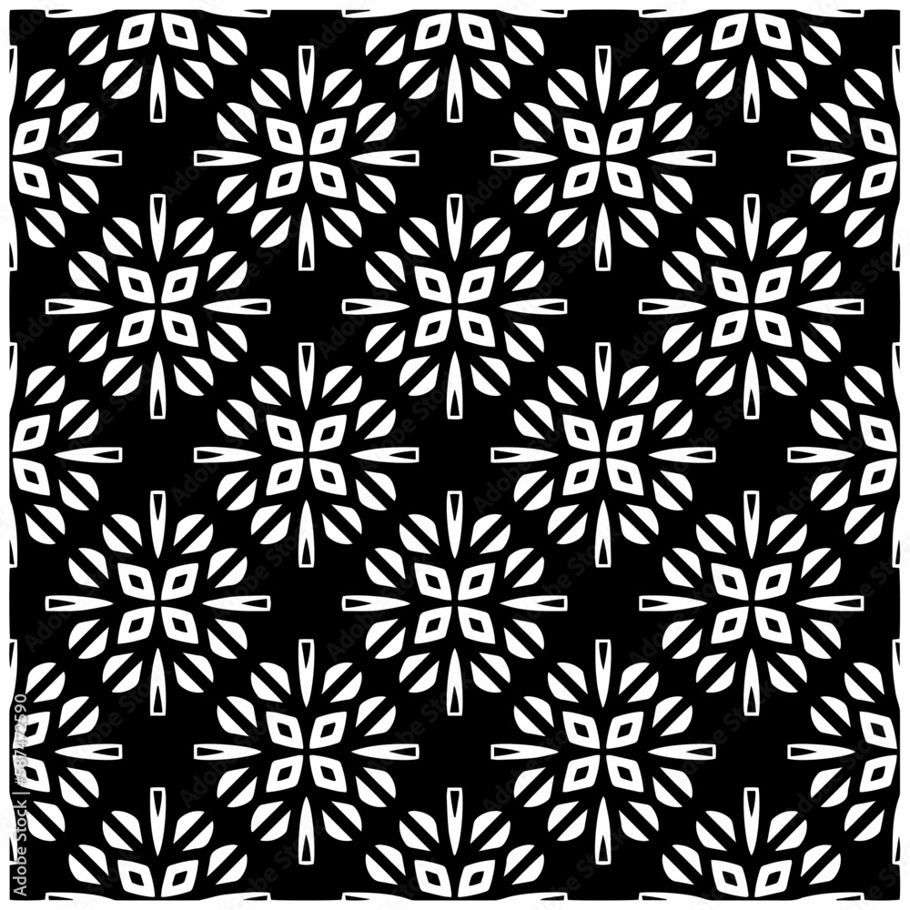 Dark background with abstract shapes. Black and white texture. Seamless monochrome repeating pattern for web page, textures, card, poster, fabric, textile. Dark background with abstract shapes. Black and white texture. Seamless monochrome repeating pattern for web page, textures, card, poster, fabric, textile.