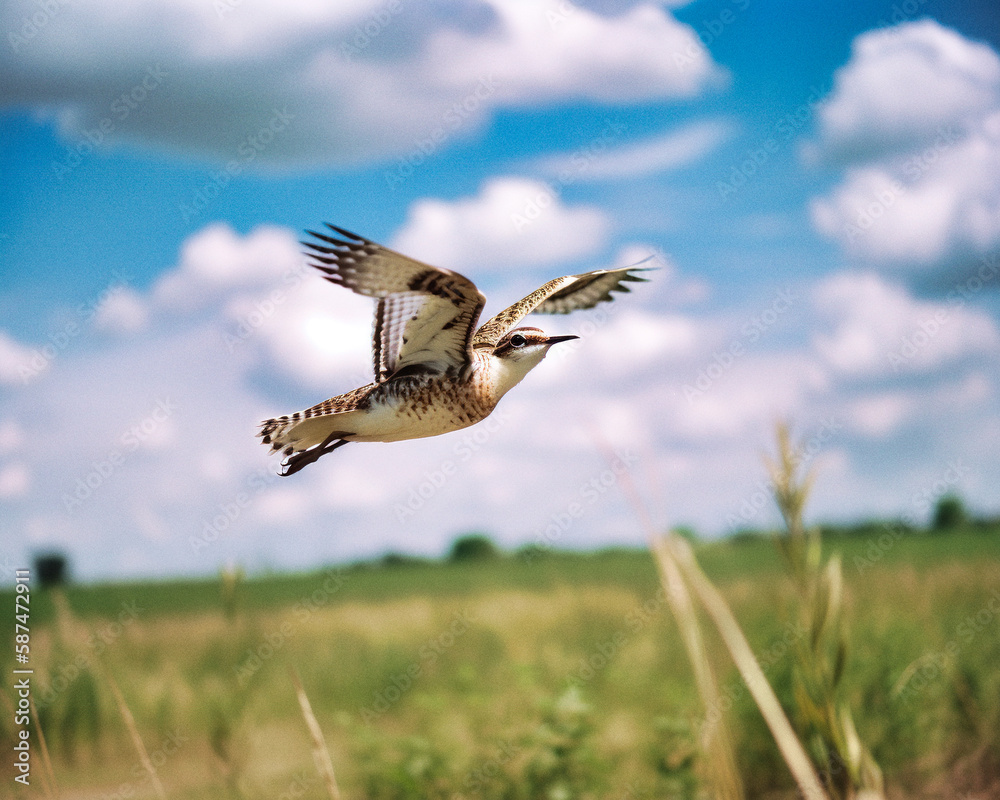 Eurasian Bustard in flight - generative ai Eurasian Bustard in flight - generative ai
