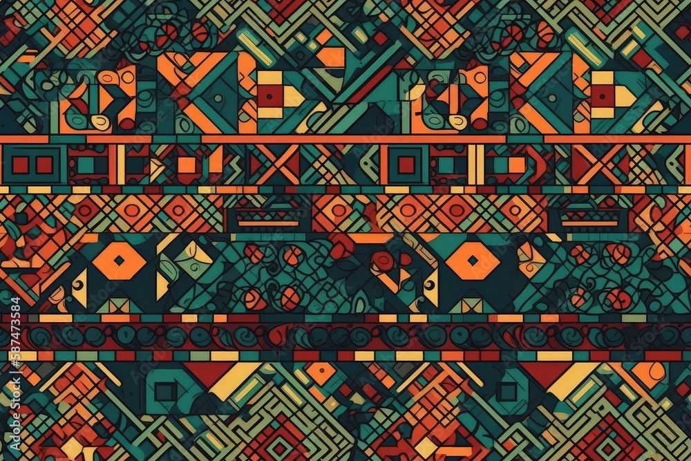 vibrant and colorful pattern with an array of hues and tones. Generative AI vibrant and colorful pattern with an array of hues and tones. Generative AI