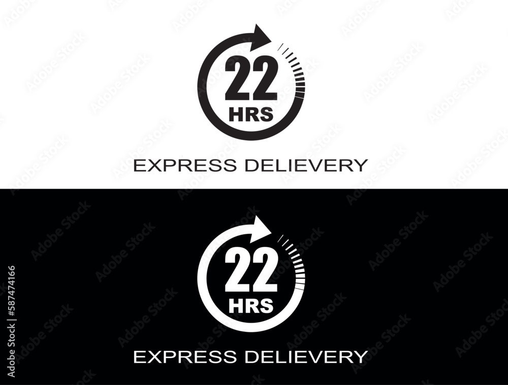 Fototapeta premium Express delivery in 22 hours. Fast delivery, express and urgent shipping