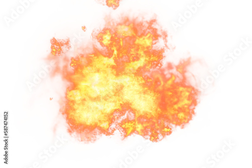 Fire against white background