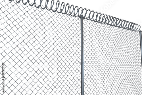 Close-up of chainlink fence with wire