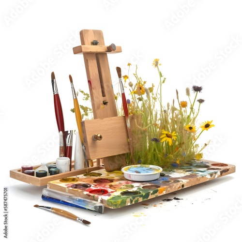 easer with paintbrushes photo