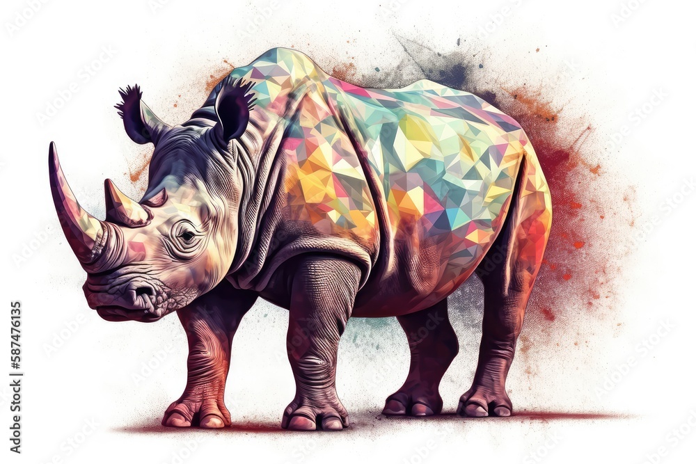 Fototapeta premium rhino in the grass