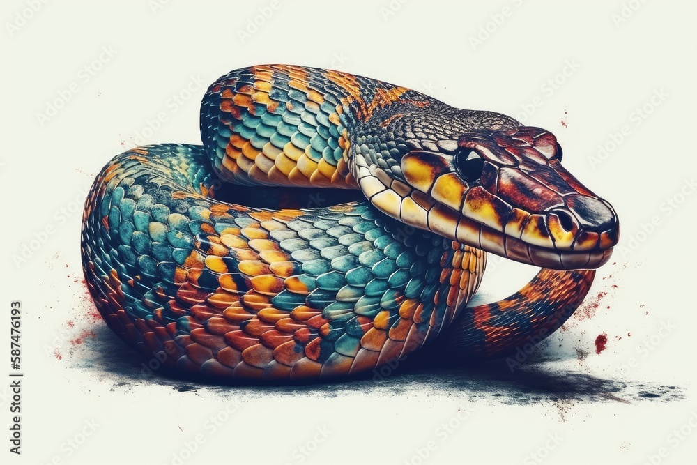 Fototapeta premium close up of a snake in a studio