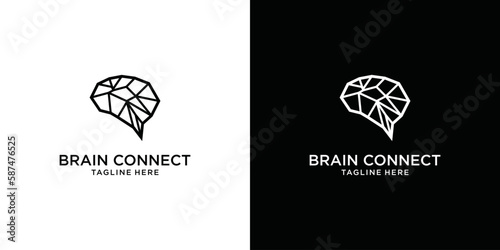 brain vector logo design and connection technology icon vector illustration modern technology brain design template 