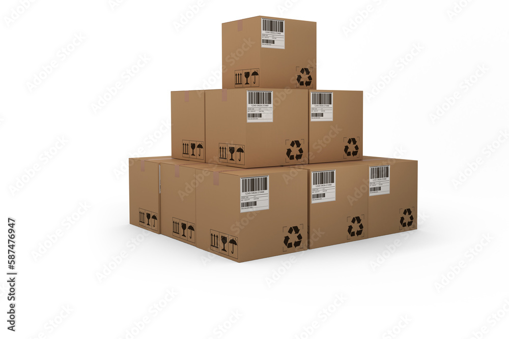 Heap of brown packed cardboard boxes Heap of brown packed cardboard boxes
