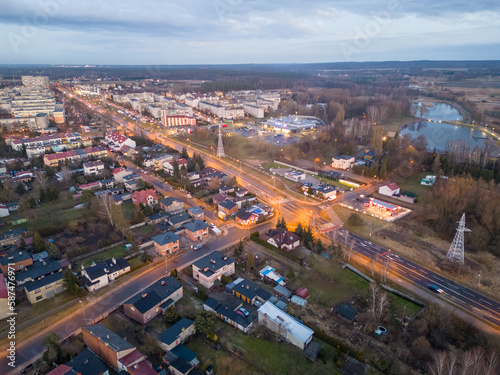 View at Pabianice city from a drone 