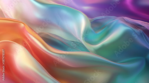 Colorful, light, transparent, and smooth silk background - Generative AI