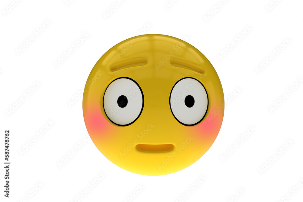 Fototapeta premium Three dimensional image of surprise smiley icon